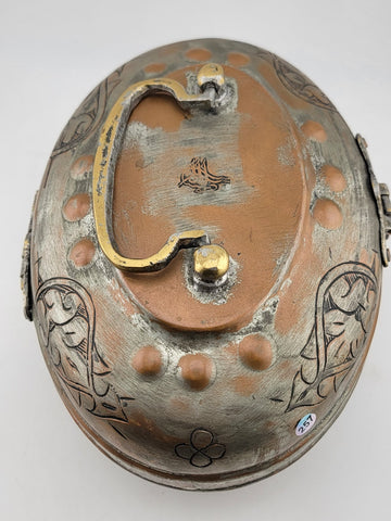 Rare Antique 19th C Ottoman Large Hammam Copper Bath Copper Box W Sultan Seal.