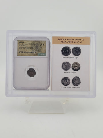 Ancient Judaea Alexander Jannaeus AE Prutah 103–76 BC Double Strike NGC