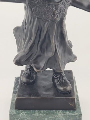 Giuseppe Ferrari, Italian(1840-1905) “Blindfold Girl” Bronze Sculpture on Marble