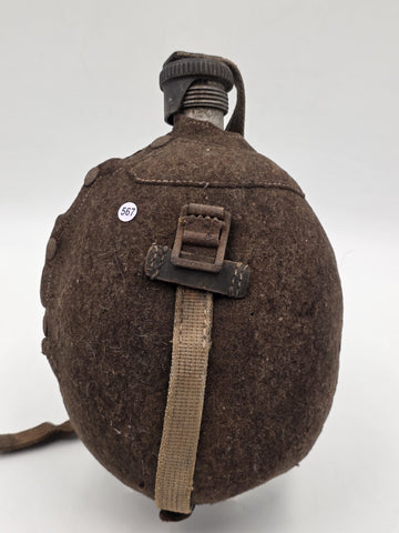 Original WWII German Army M31 Feldflasche Canteen MN42 1942 Felt Cover Wehrmacht