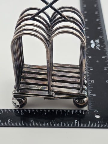 Antique Silver Plated Victorian Toast Rack Thomas White Sheffield England C1880