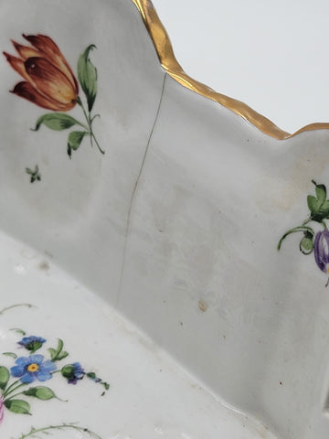 Antique 19th C Large Von Scheierholz German Porcelain Footed Center Bowl. Read.