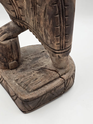 Rare Antique XL 26 In Yoruba African Wood Pregnant Lady Tribal Sculpture Nigeria