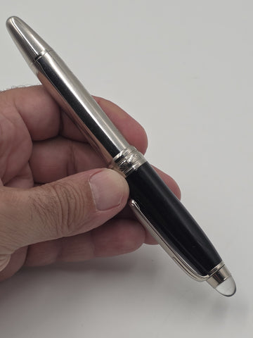 Vtg Montblanc StarWalker Doué Rollerball Pen Black Resin Platinum Metal Germany