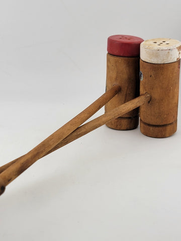Vintage Collectible Wooden Gavel Salt And Pepper Shakers. Made In Japan.