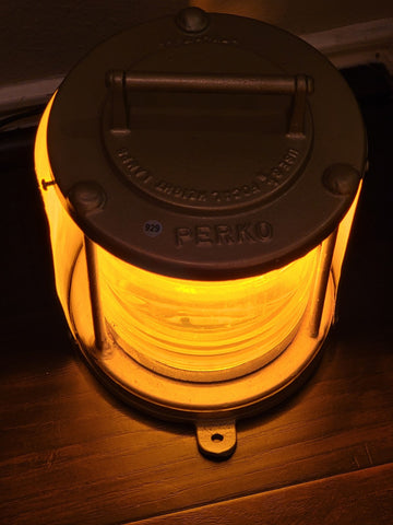 Rare Vintage Original Perko USCG Ships Masthead Light W New Cable. Works.