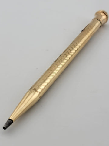 Antique English Victorian 14K Gold Filled Propelling Pencil Engraved 1927.