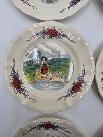 Set Of 6 OBERNAI SARREGUEMINES FRANCE FREE GRINDLEY AND CO BM32 CERAMIC PLATES