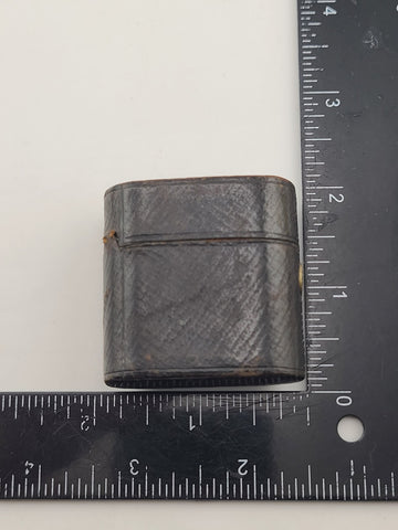 Set Of Antique Leather Wraped Push Button Vesta Case Match Safe W Cigarette Case
