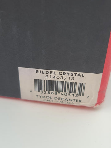 Large Hand Made Riedel Mouth Blown Tyrol Crystal Wine Decanter (Brand New)
