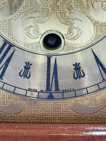 BEAUTIFUL ESKA WIND UP ESKA SHELF MANTEL CLOCK BRAZIL WESTMINSTER CHIMES. As-is.