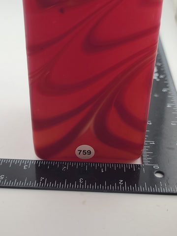 Beautiful Vintage Azerbaijan Glassware Hand Blown Vases  8.5" RED Swirl