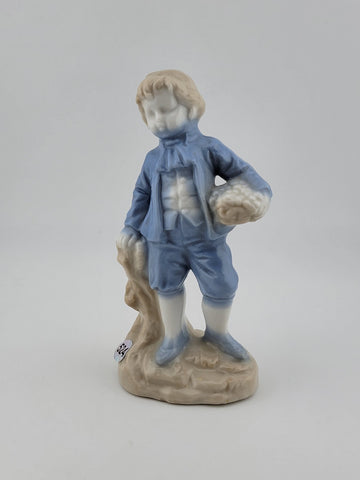 Antique Jens M. Jensen porcelain figure / Aalborg / boy with basket / Denmark #I