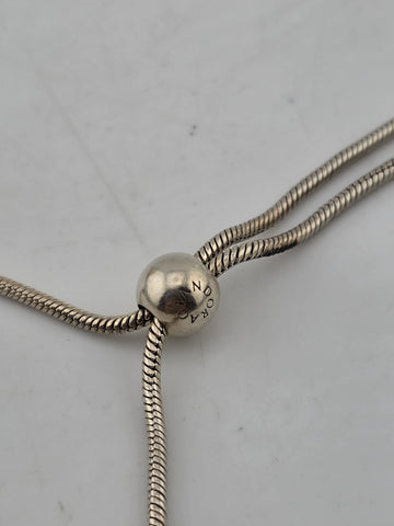 Pandora Moments Snake Chain Bolo Slide Bracelet ALE 925 Sterling Silver Gemstone