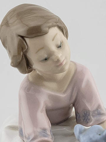 LLADRO PORCELAIN FIGURINE #7620 "BEST FRIEND" Girl with Teddy Bear VINTAGE SPAIN