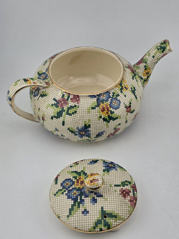 1930's Royal Winton Queen Anne Chintz Tea Set Teapot Cup Saucer Creamer England