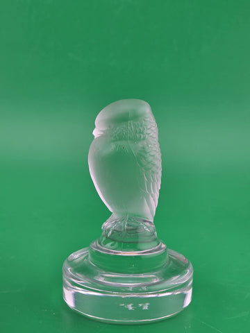Vintage Signed Lalique Frosted Crystal Hawk Bird Of Prey Made In France
