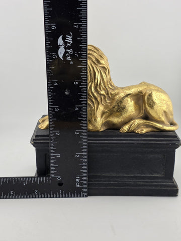 Rare Vintage Pair of Hollywood Regency Style Gold Gilt Lion Bookends. C1950's.