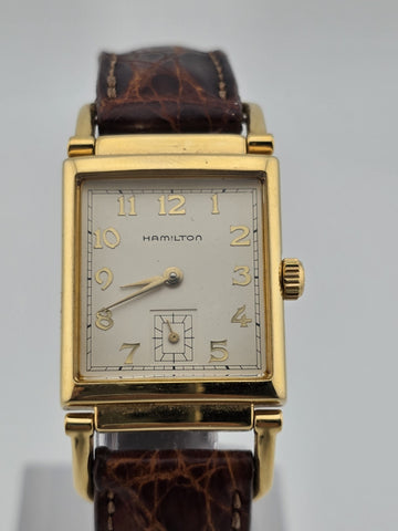 Hamilton Wilshire Registered Edition Mens Quartz Watch Gold Plated New Battery