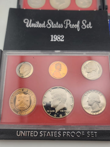 Lot of 4 United States Proof Sets 1980 1981 1982 1983 Original Package Complete