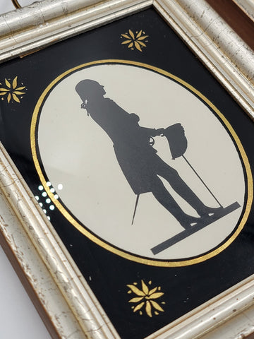 Rare Antique 1930 Pair Of Borghese Framed Silhouette George & Martha  Washington