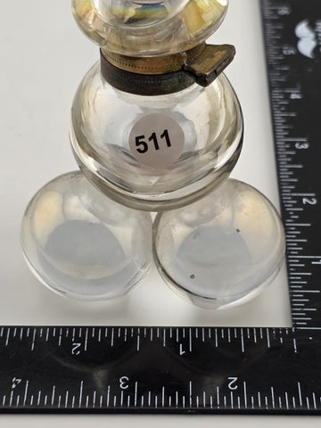 Antique 19th C Iridescent Glass Soap Bubble Inkwell Victorian Bohemia Harrach.