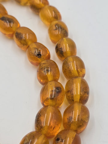 Vintage 33 Large Beaded Amber Islamic Prayer Beads Misbaha Tasbih Large Cognac