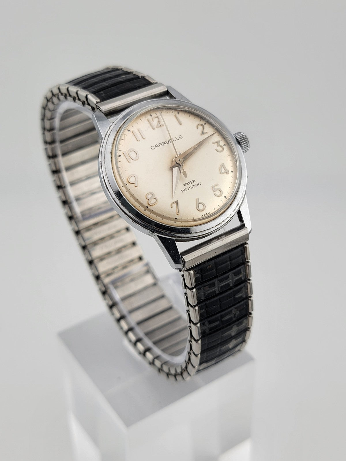 Vintage 1960's Caravelle BULOVA Mechanical Handwound Watch Stainless steel Works