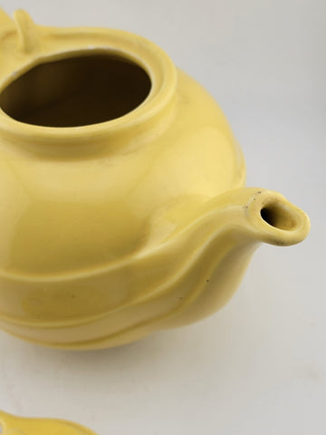 Antique  1930's Collectible HALL Canary Yellow  Art Deco Shape Teapot. VG Cond.