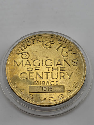 Rare Siegfried and Roy Gold Plated Magicians of the Century Coin #1915 w Case