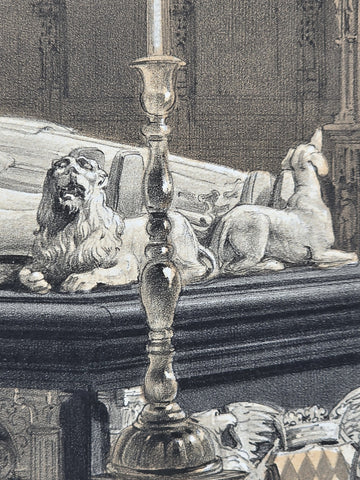 Tomb Of De Lalaing 19th C British Lithograph Day & Son Queen’s Printer 20x16