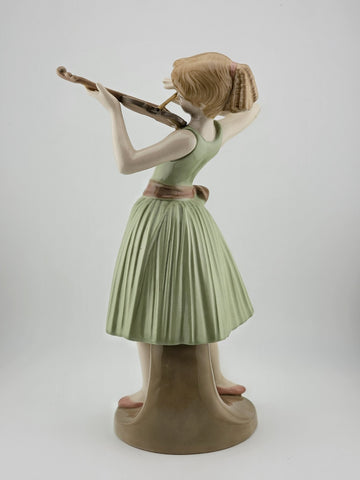 RARE Vintage TENGRA Spain  Porcelain Violinist Figurine 10.5" tall  MINT Cond.