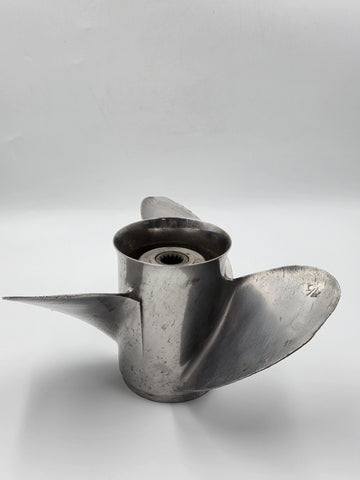 Vintage Stiletto Stainless Steel 3 Blade Boat Propeller 20321 01421 Spline Hub