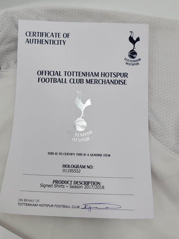 2017-2018 Tottenham Hotspur Spurs Full Team Signed Jersey Official COA hologram.