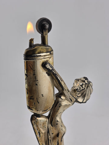 Ultra Rare Antique 1912 Art Deco Weidlich Brothers silver plated desk lighter