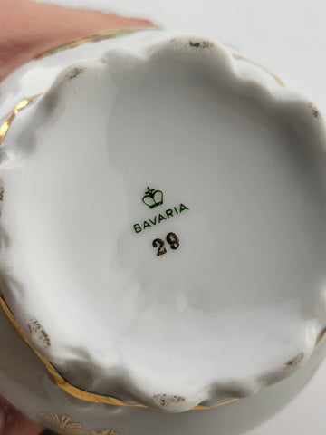 Antique Bavaria Germany Sevres Tea or Coffee Set. Guilded Hand Painted 24k Gold