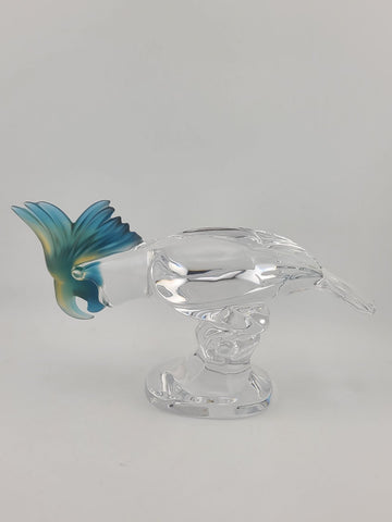 Vintage Royales de Champagne Frosted and Clear Crystal Cockatoo Bird Figurine