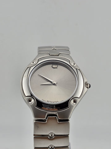 Movado Swiss Quartz 86.A1.816.2 Stainless Steel Museum Dial Men’s Watch. Running