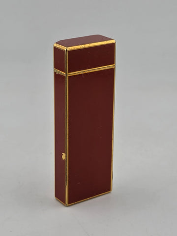 Vintage Cartier ''Must de Cartier'' Red Gas Lighter ''Laque-de-Chine''. Working