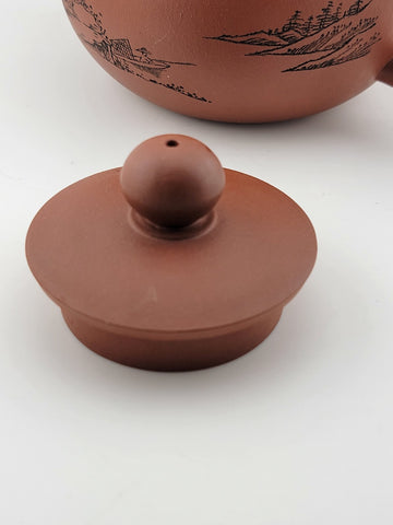 Vintage Large Chinese Gu Jingzhou Purple Clay Yixing Zisha Ceramic Teapot
