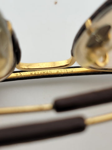 RARE VINTAGE RAY BAN LEATHERS AVIATOR TOBACCO LEATHER 58' B&L SUNGLASSES