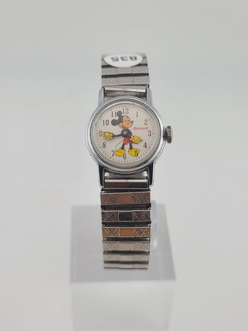 Vintage Ingersoll Disney Mickey Mouse 24mm Manual Wind Watch Good Running