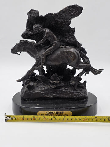 Vintage Frederic Remington Bronze Statue "The Horse Theif" Licenced Reproduction