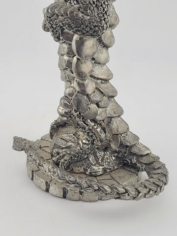 Ltd Ed. Fellwolf Pewter Dragon Goblet Fantasy Chalice Red Stones Signed 374/1000