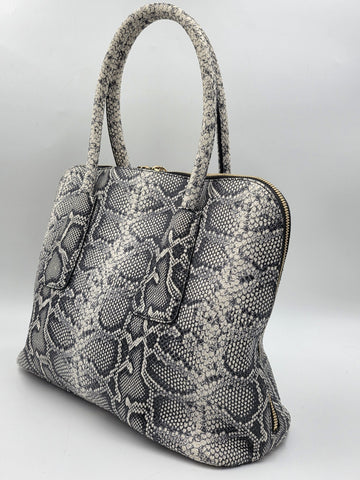 Vtg Escada Genuine Python Skin Leather Satchel Bag Italy Gold Hardware EE Logo