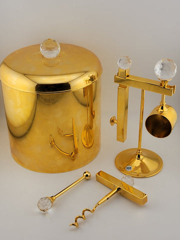ViSet Of Valerio Albarello 24k Gold Electroplated Swarovski Crystal Cocktail Set