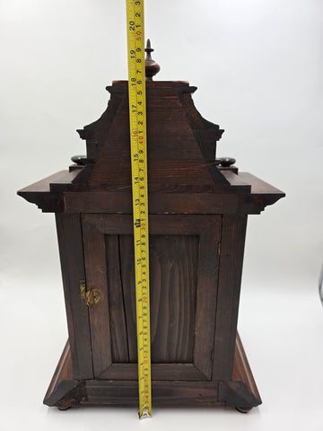 Rare Antique 1895 HAC 14 Day Strike Mantel Clock Carved Walnut Serviced Working