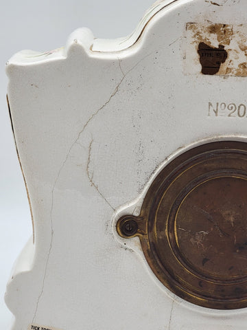 Antique 1890s #20 Kroeber Porcelain Mantle Clock - Turquois Accents - Working.