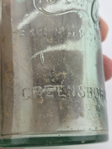 Rare Antique C1907 Straight Side Coca-Cola Bottle Greensboro NC Aqua Glass
