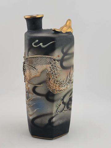 Antique Original Sake Dragonware Bottle Japanese Decanter Whistling Singing Bird